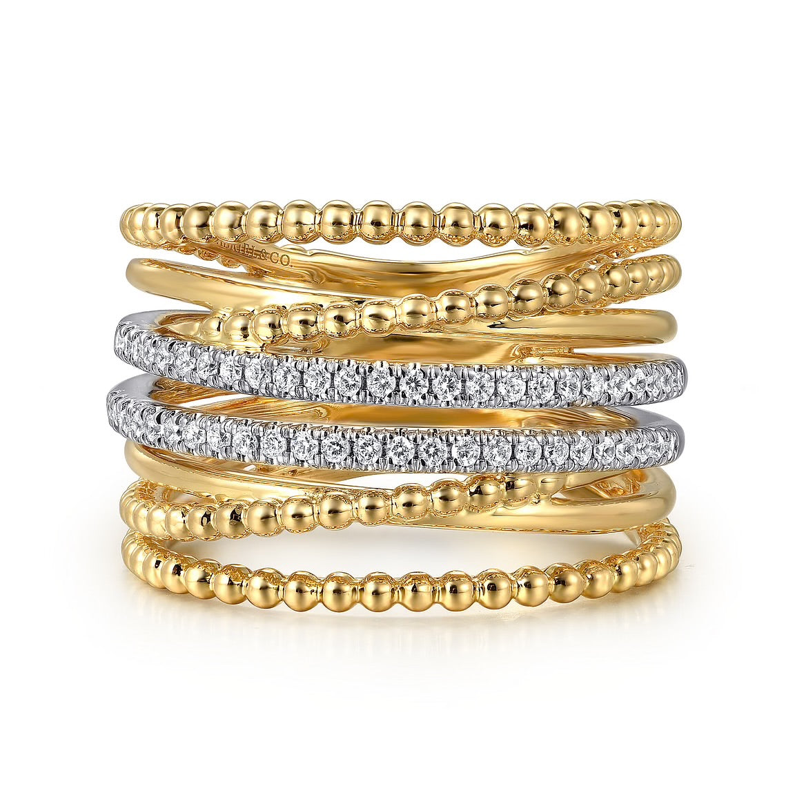 Crossover Gold and Diamond Ring