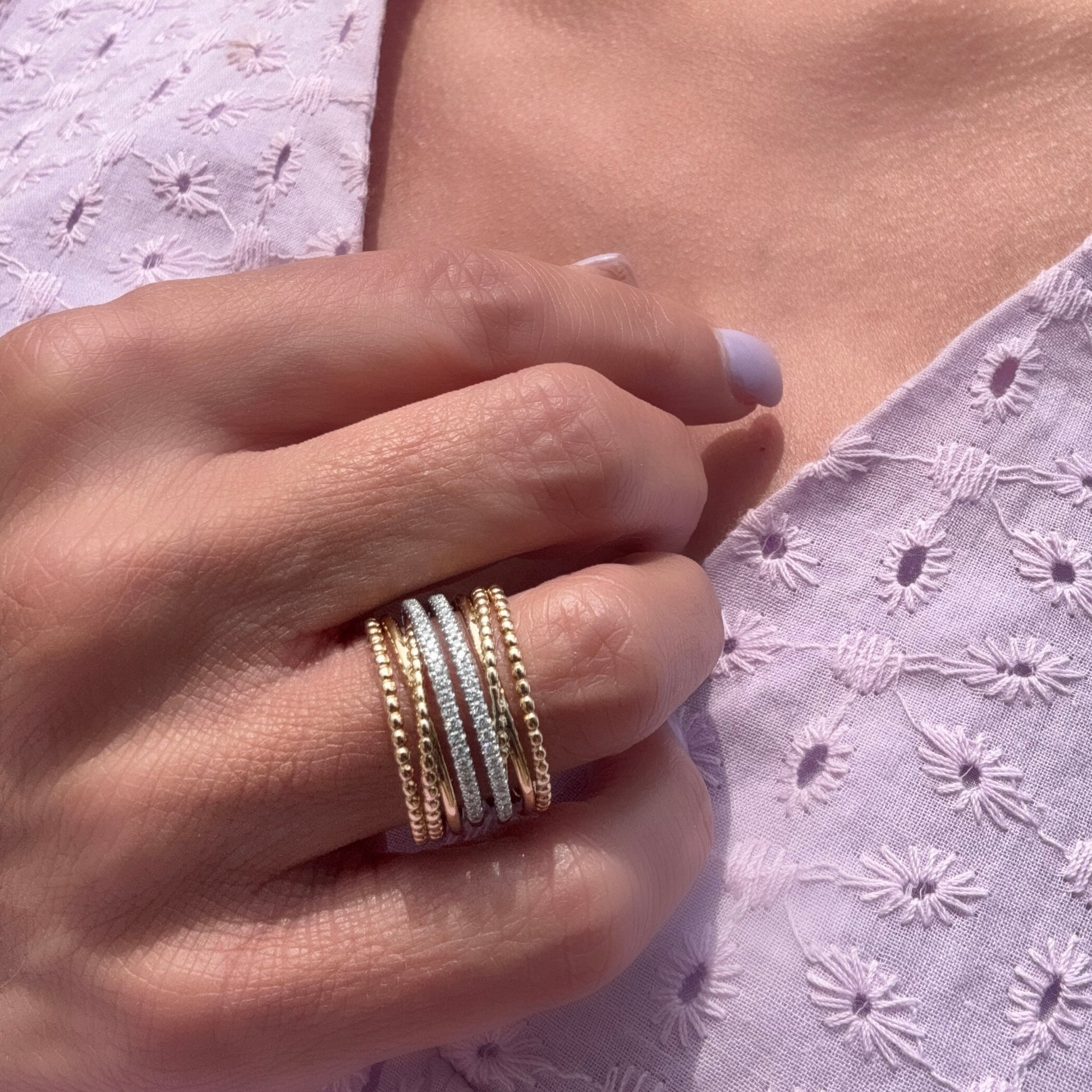 Crossover Gold and Diamond Ring